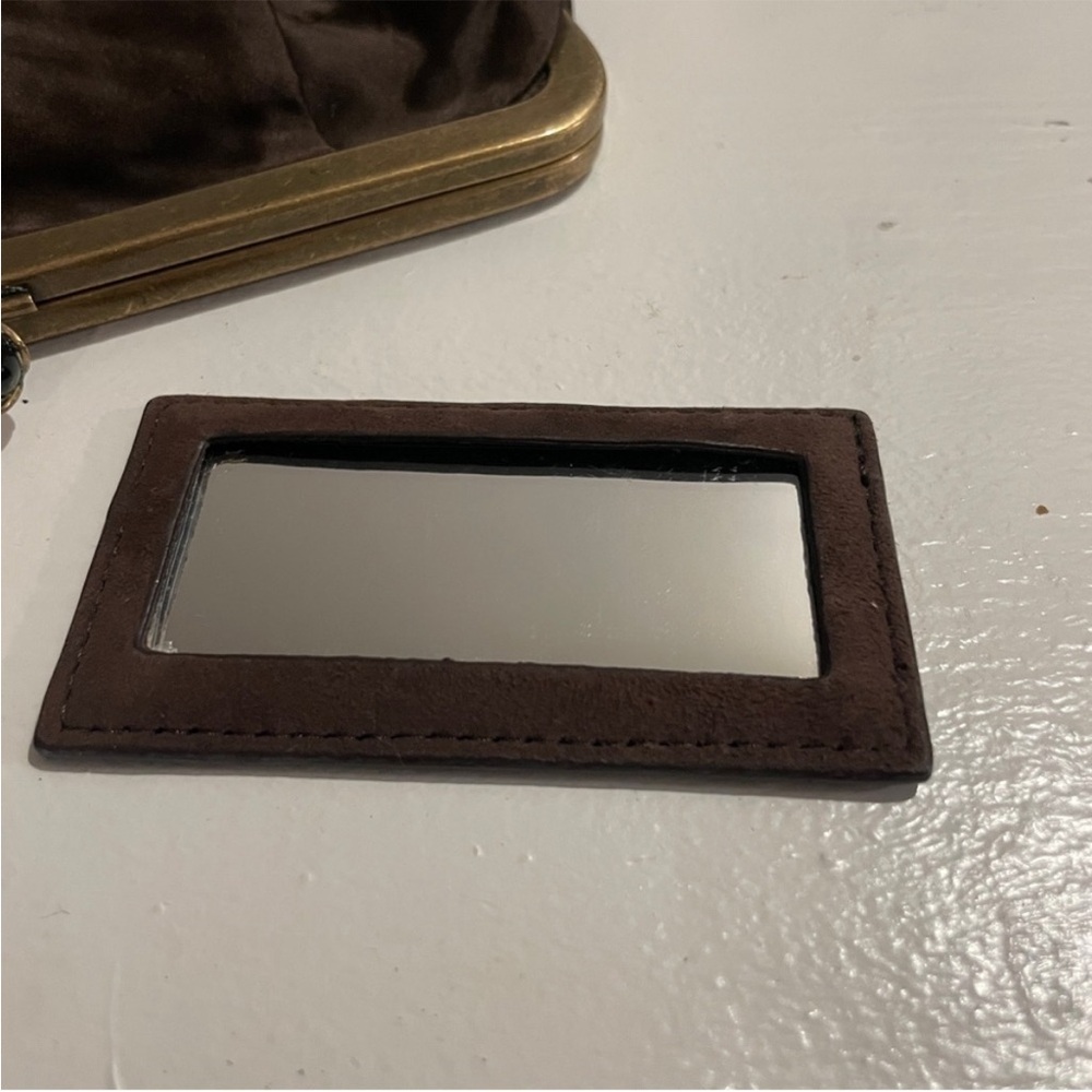 Vintage J.Crew Satin Kiss-Lock Evening Clutch w Mirror - Picture 2 of 12